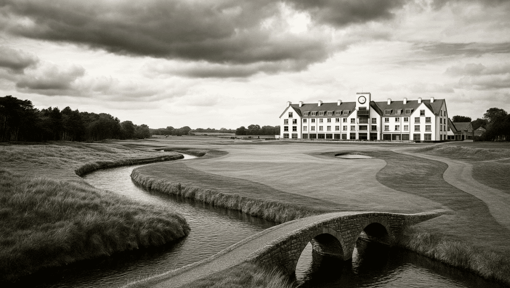 A rendering of the 18th hole at Carnoustie.